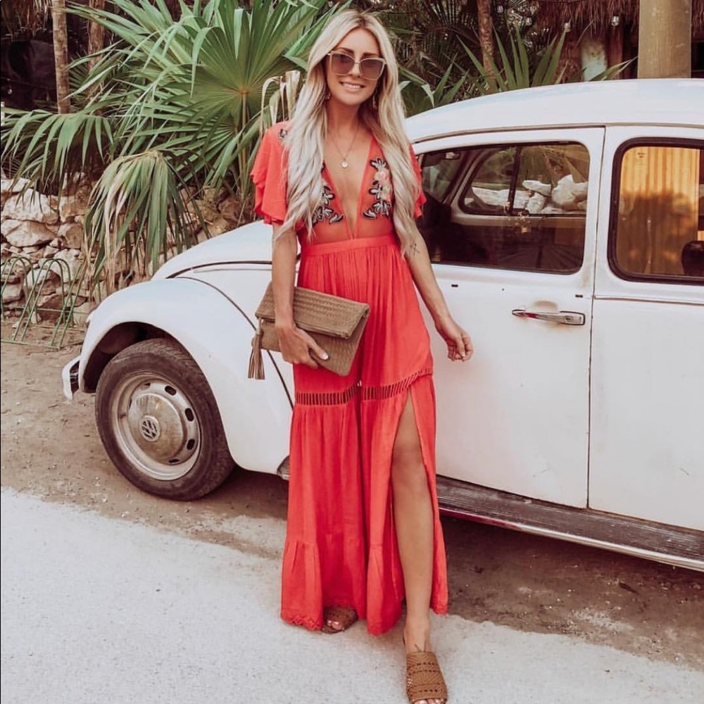 Cleobella dress amery maxi coral